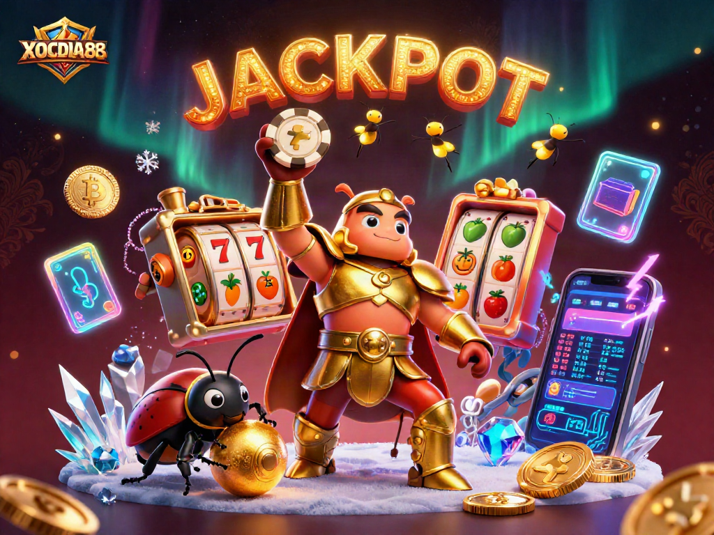 Experience winning thrills at XOCDIA88 with vibrant slot reels and dynamic casino elements.
