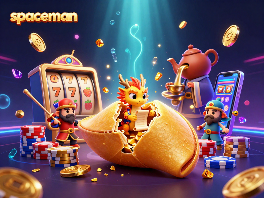 Experience the thrill of winning at spaceman slots with golden coins and animated game features.