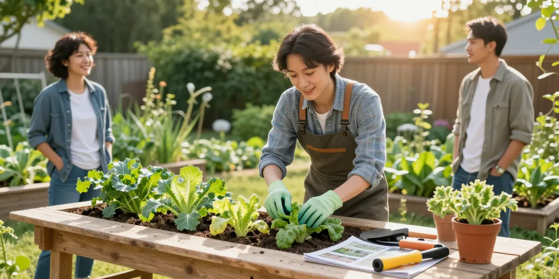Local services encouraging mental well-being: vegetable garden reduces stress for the community.