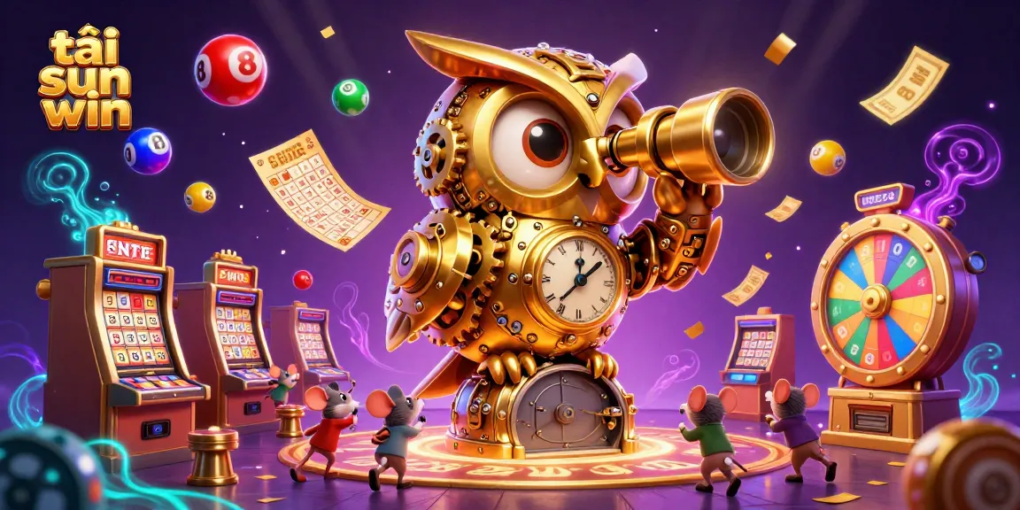 Engage with the vibrant world of tải sun win, as a golden owl presides over dynamic casino activities.