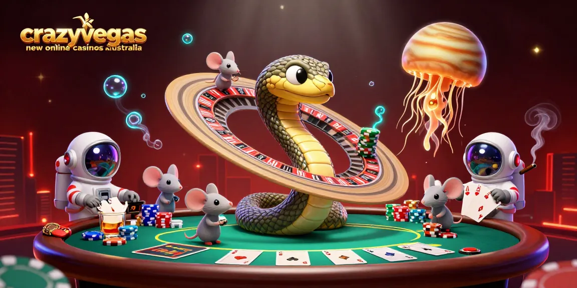 Experience the excitement of crazyvegas new online casinos Australia with this vibrant casino-themed scene.